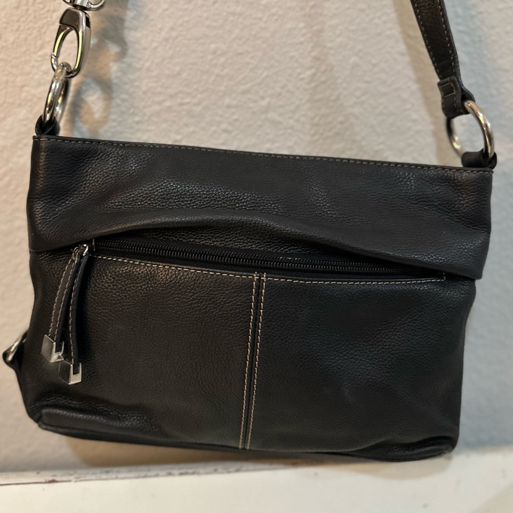 Tignanello- Pebbled Genuine Leather Crossbody purse with built in wallet.